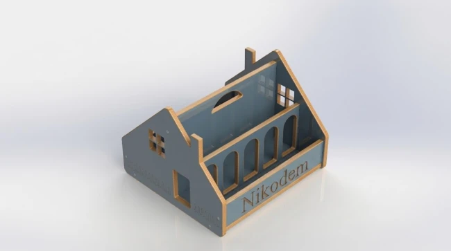 Biblioteczka niebieska grawer